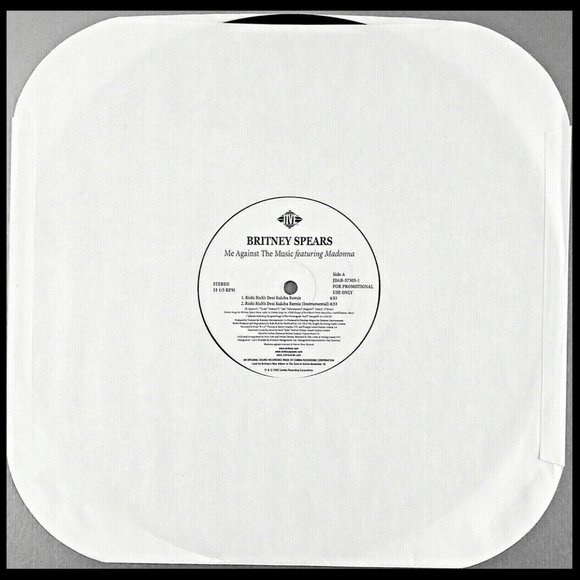 BRITNEY SPEARS & MADONNA ME AGAINST THE MUSIC Mixes 12" PROMO RECORD USA 2003 - Picture 3 of 6